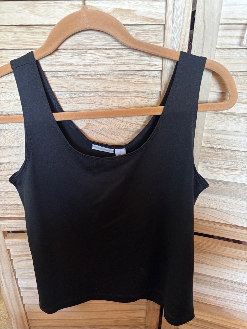 Chico's Black Scoop Neck Tank 1 Medium